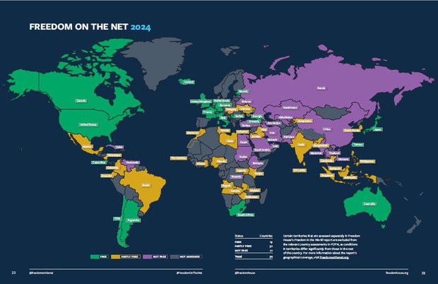 自由之家年度報告:中國網路自由度連十年墊底